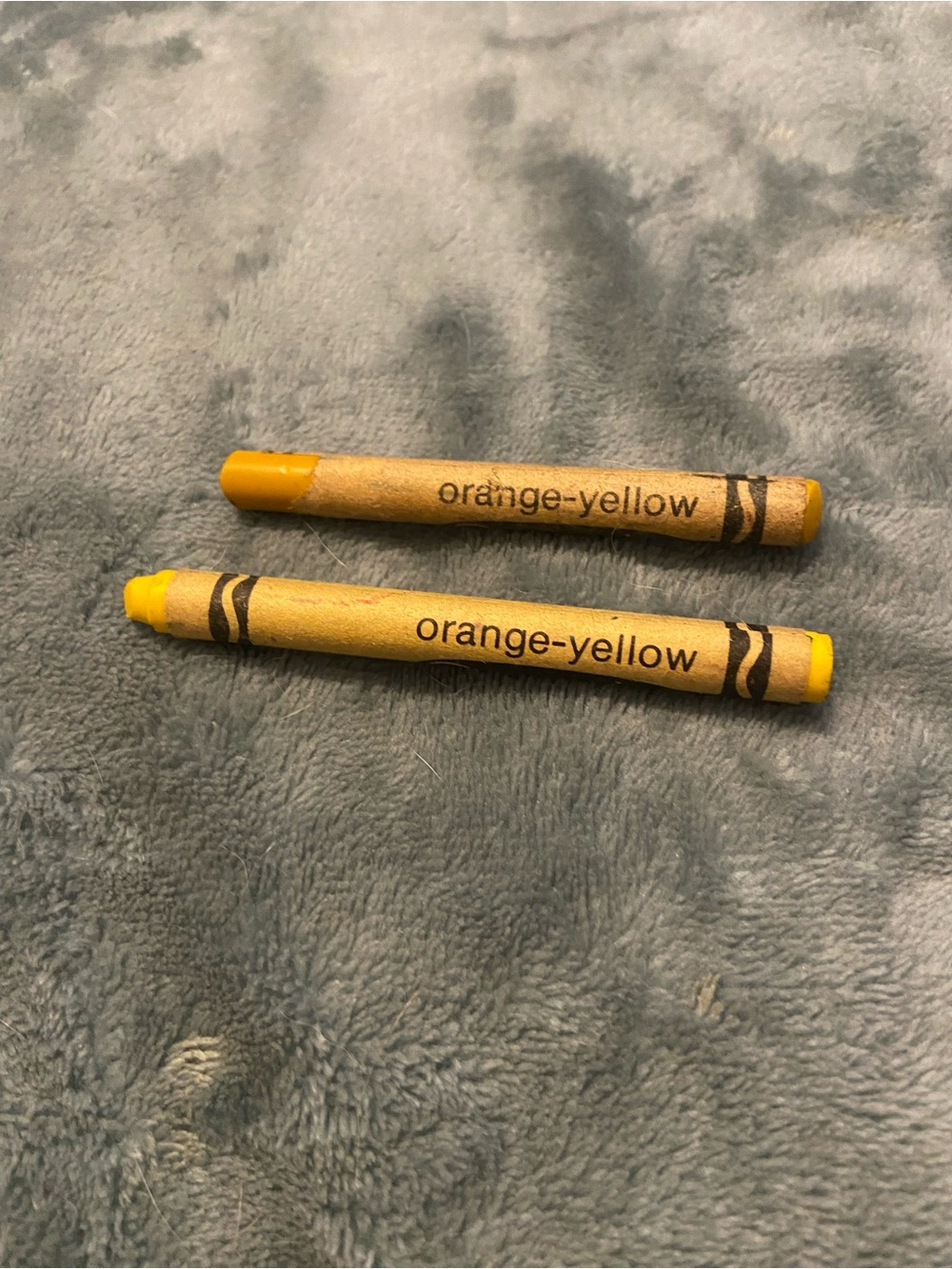 Crayola crayons set of 2 vintage 1980s orange yellow retired color